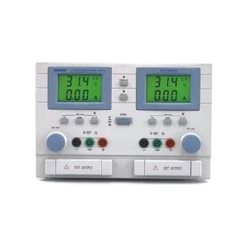 HANTEK HT3005PG 3CH Ajustable DC Power Supply Output: DCV 0-30Vx2, 5V DCA 0-5Ax2, 3A Input: 110/220V 50Hz