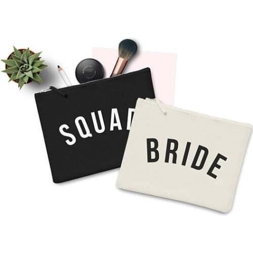 Custom titles Make Up comestic Bags Bride Tribe wedding Unique Gift for Bridal Hen Party Bags purses clutch favors