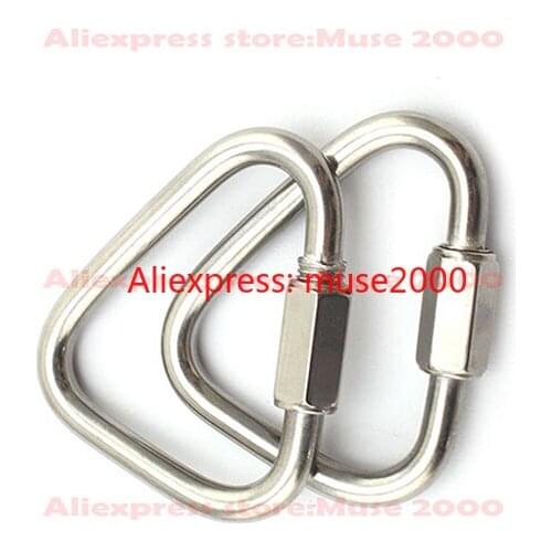 3.5/4 5/6/7/8/9/10/11/12mm 304 Stainless Steel Carabiner Oval Screwlock Quick Link Lock Ring Hook Chain Rope Connector Buckle