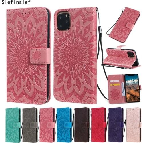 Sun Flower Flip Leather Phone Cases For iphone 11 Pro XS Max 8 7 XR X 6S 6 Plus SE 2020 Case Cover Wallet With Card Slot Holder