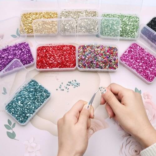 Crushed Glass Mixed Multicolor Nail Stone irregular rhinestone beads DIY resin epoxy resin mold filler jewelry craft making