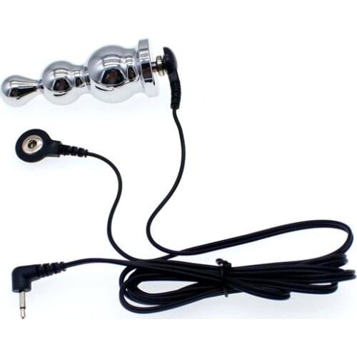 Metal Beads Butt Plug Electric Shock Electro Shock Medical Sex Toys Anal Plug Shock Pulse Physiotherapy Massager Accessories