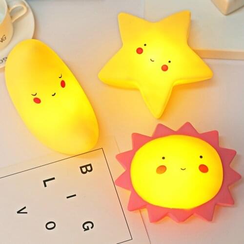 Cute Star Moon Cloud Night Light Led Unicorn Dinosaur Night Lamp for Christmas New Year Gift Children Bedroom Decoration Lamp