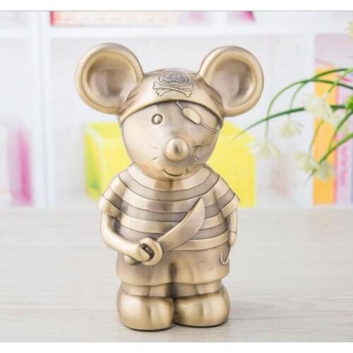 Cartoon mouse piggy bank money metal coin bank secret box money boxes kids piggy bank for Childrens gifts CXG041