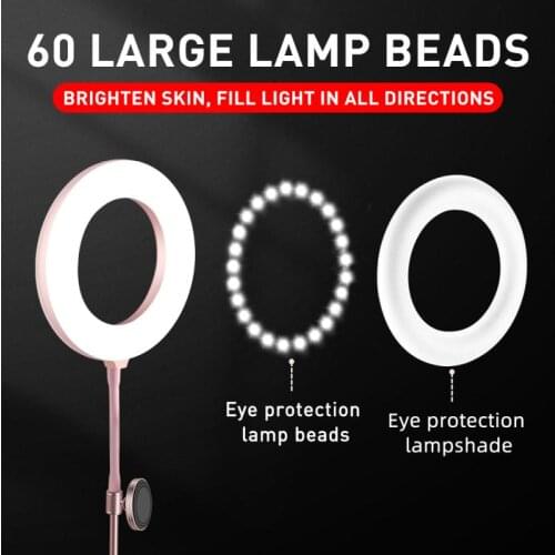 Desktop Live Phone Holder Alunumim Alloy Magnetic Cellphone Stand Holder With Ring Fill Light