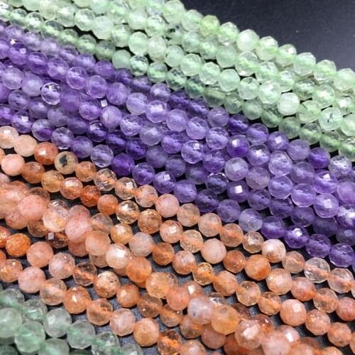 4mm Small Section Round Beads Reiki Healing Stone Natural Amethysts Amazonite Prehnites Quartz Crystal Beads Loose Strand DIY
