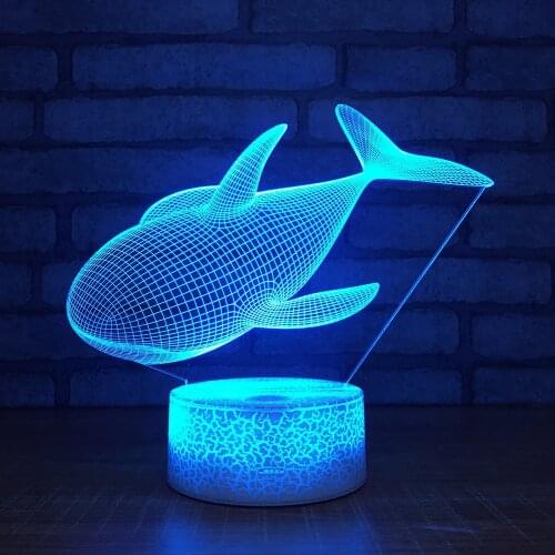 8 Lovely Whale 3d Night Desk Lamp Light Creative Gift 8 Foreign Bedroom Bedside Table Lamps Christmas decorations gift