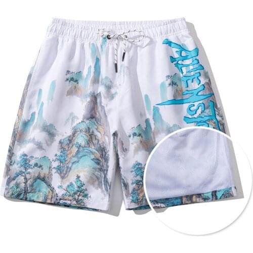 New men chinese style beach shorts sexy swimwear briefs bikini surf swimsuit men swim trunk sports bathing suit gym beachwear