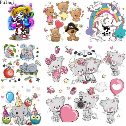Pulaqi DIY Love Peace Patch Iron on Transfers for Clothes Stripes Thermal Stickers Heat Transfer Vinyl Badges Applique Decor