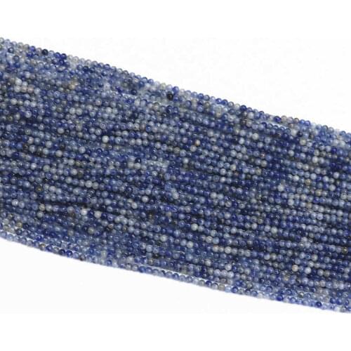Multi size natural blue point stone 2mm 3mm fashion DIY jewelry round loose Beads 15" B402