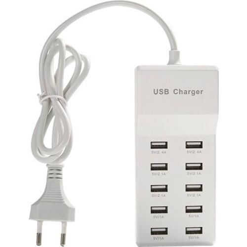 Tinhofire 10 Port Smart USB Charger Hub EU US Charger 5V 2.1A for Smartphone Tablet PC Iphone ipad mobile phone