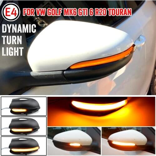 For VW GOLF 6 MK6 GTI R32 08-14 Touran Turn Signal LED Dynamic Side Rearview Mirror Blinker Indicator Sequentail Light