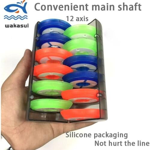 Wakasui 12 Spindle Silicone Main Spool 2021 Fishing Main Line Box Winding Board High Quality Fishing Box Fishing Tools Rainbow
