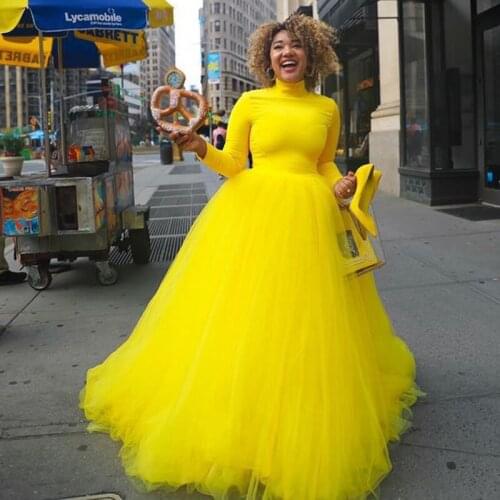 Bright Yellow Tulle Tutu Skirt Women Long Wedding Tulle Skirts For Bridal Ball Gown Puffy Skirt Photography Faldas Mujer Saias