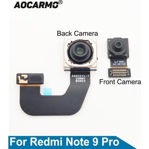 Aocarmo For XiaoMi Redmi Note 9 Pro Back Big Rear Camera Facing Front Camera Flex Cable Replacement Parts