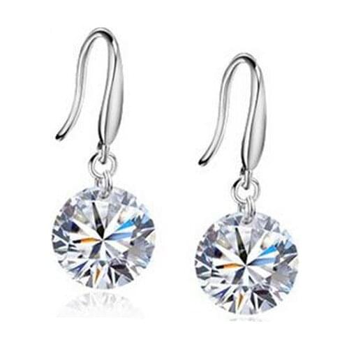 QiLeSen Womens 100% 925 Sterling Silver Ear Hook / Earrings Light Purple Fine Jewelry Bride Christmas Gif E0186