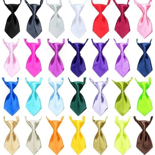 100pc/lot Factory Sale New Solid Color Handmade Adjustable Dog Ties Pet Bow Ties Cat Neckties Dog Grooming Supplies C01