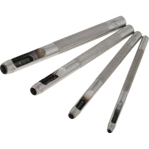 4pcs Leather Craft Punch Belt Hole Metal Punching DIY Tool Set 2 3 4 5mm
