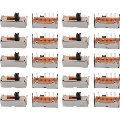 45pcs/lot SK13D07VG4 Mini Slide Switch on-off 3 Position 4Pin 1P3T Micro Toggle Switch Handle High 4MM