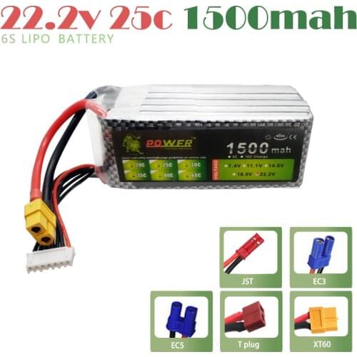 Lion LiPo Battery 6S 1500mAh 22.2v 25C Lion Power for RC Helicopter RC Car Boat Quadcopter Remote Control Toys Parts