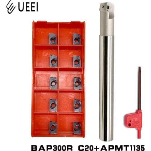 10pcs APMT1135+1pcs BAP300R C20-20-120 150 200 250-T C20-21-120 150 200-2T 2 flute length 120mm 150mm 200mm 250mm