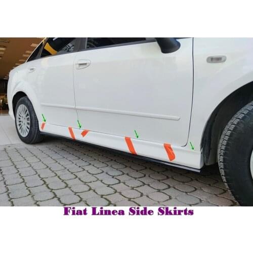 For Fiat Linea Side Skirts 2008-2021 Sill Trim Car Styling Auto Accessory Universal Spoiler Mud Flaps Lip Splitter Bumper Rack