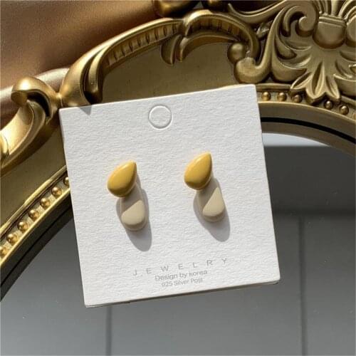 NEW Fashion Sense Of Frosted Bump Color Earrings Femininity Geometric Small Earrings Jewelry Accessories