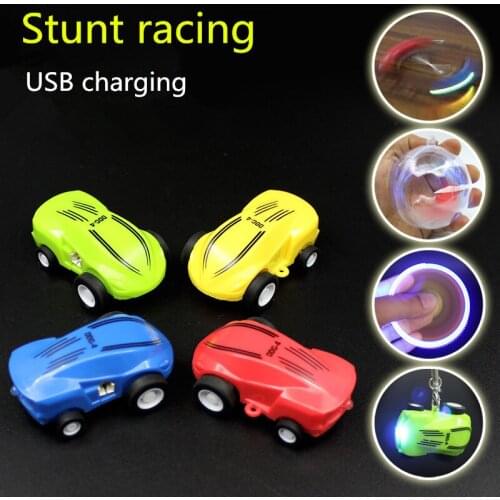 Palm Decompression Toy Car Pocket Toys Palm Decompression Artifact Rotary Flash Toy Mini Toy Car Model Key Chain Gift for Kid