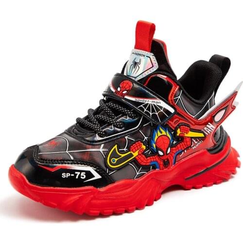 2021 Kids Sneakers Spiderman summer Children Shoes For Boys Chaussure Enfant Soft Sports Running Basketball PU Leather Tennis