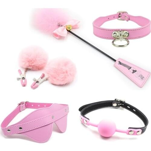 Exotic Accessories BDSM Sex Bondage Set Handcuffs Nipple Clamps Gag Whip Adult Games Sex Products Sex Toys for Couples