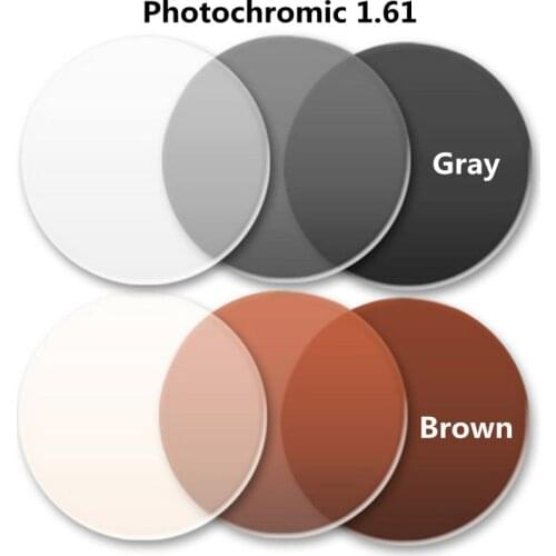 1.61 Index Photochromic Brown Gray Prescription Resin Aspheric Glasses Anti-Scratch Astigmatism Myopia Hyperopia Optical Lens
