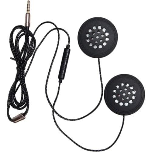 Motorcycle Helmet Headset 3.5mm Jack Wired Earphones Music Headphones with Handsfree AUX Interface for Motorbike Rider