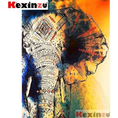 Full Square/Round 5d Diamond Painting-Painted elephant-3d Embroidery Cross Stitch Mosaic Full Picture Of Rhinestone Decor Y11600