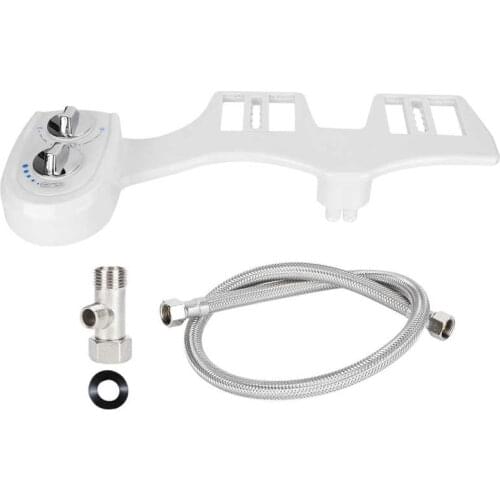 Toilet bidet sprayer set Kit Bidet Toilet Attachment with Dual Nozzle Single Cold Water Spray Bathroom Accessory White US9/16