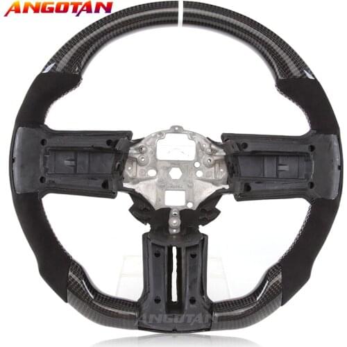 Carbon Fiber Italy Alcantara leather Steering Wheel fits For Ford Mustang GT350 GT500 RTR 2010-2014