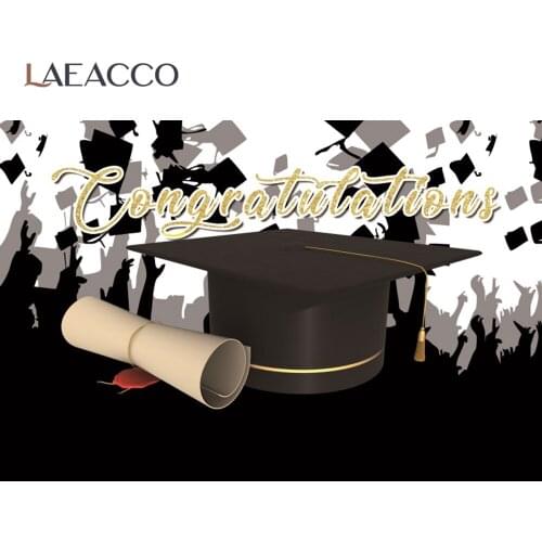 Laeaco Graduation Party Bachelor Cap Back To School Class Of Senior Party Poster Photo Background Photography Backdrop Photocall
