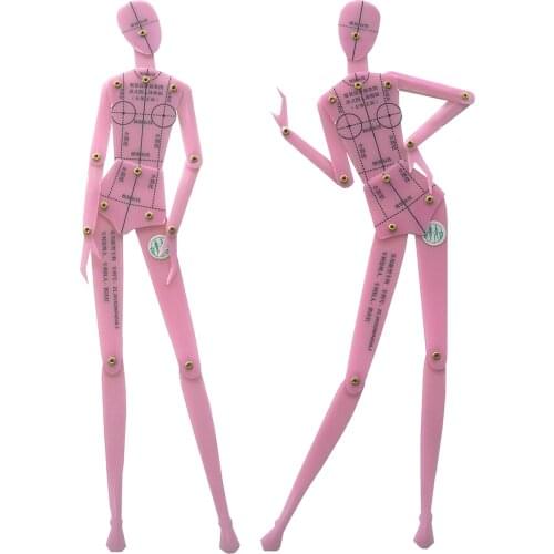 2Pcs Fashion Drawing Ruler Garment Design of Human Body Dynamic Hand Drawing Template Ruler Women Effect Drawing Style