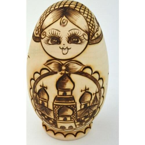 13cm Russia Matryoshka Doll 6 Layer Wooden Nesting Dolls Toys Home Decor Handmade Crafts Kids Gifts