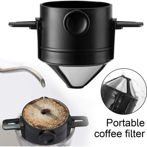 Reusable Coffee Filter Portable 304 Stainless Steel Drip Coffee Tea Holder Funnel Baskets Tea Infuser And Stand Coffee Dripper