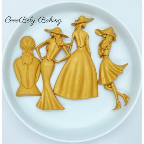 Luyou 4Styles Fashion Ladies Silicone mold Girl fondant mold cake decorating tools chocolate mould Baking Tools For Cakes FM1698