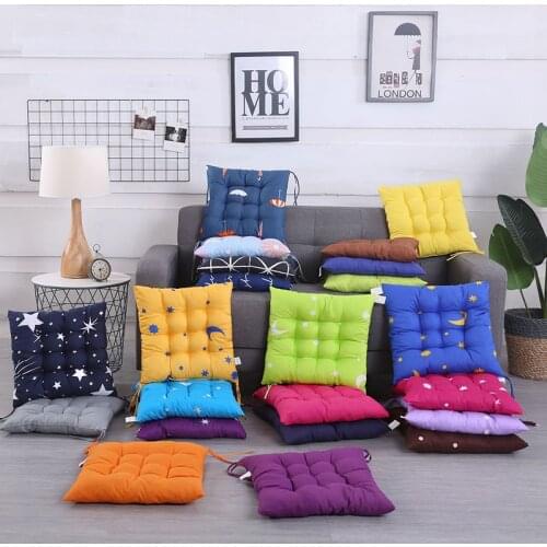 Soft Chair Cushion Thick Pearl Cotton Filling Cushion Tie On Seat Square Chair Pad Luxury Office Buttocks Cushions 45x45