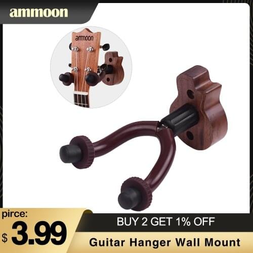 Ammoon Guitar Hanger Hook Holder Wall Mount Stand for Electric Acoustic Guitars Bass Ukulele Guitar Accessories guitar parts