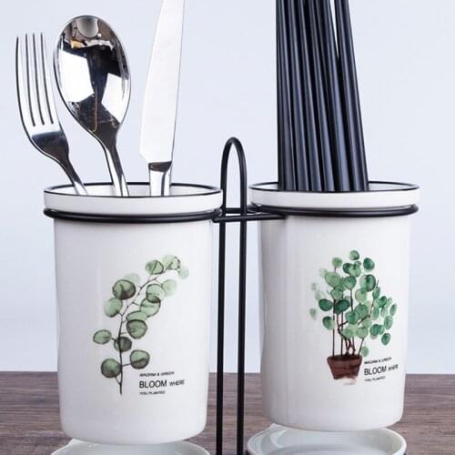 Nordic Ceramic Chopstick Holder Kitchen Chopstick Drain Tube Kitchen Storage Supplies Restaurant Hotel Service Supplies