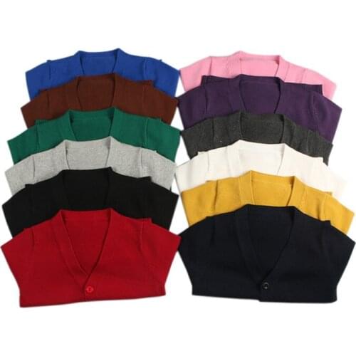 Autumn Winter V-Neck Cotton Sweater Top Baby Childrens Clothing Boys Girls Knitted Cardigan Sweater Kids Spring Wear New