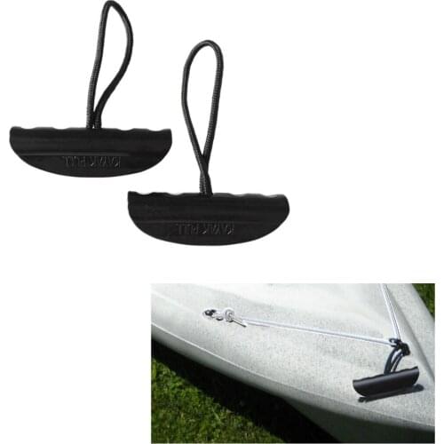 Durable 2 Pcs Nylon Kayaking Carry Handle Pull Handle with Braided Cord Side Mount for Marine Canoe Boat Dinghy Accessories
