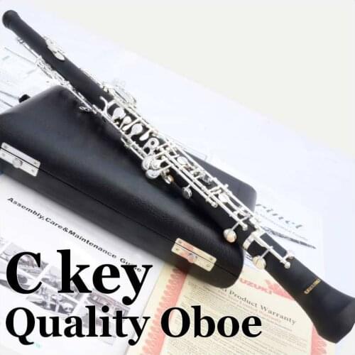Professional Oboe Silver Plated Semiautomatic C Key Woodwind Musical Instrument Hautbois With Case