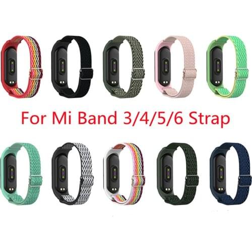 For Xiaomi Mi Band 4/5/3 Strap Mi Band 6 Bracelet Adjustable Elastic Nylon solo Loop Replace Wristband For mi band 6 4 straps