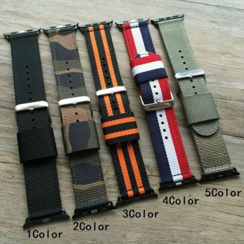 For Iwatch 6SE 5 4 New 44mm 42mm Premium Nylon 2 Piece Nato Watchband with Apple Watch Strap