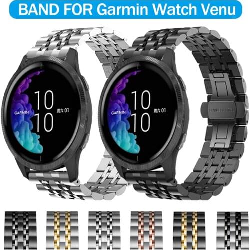 New 20mm 22mm Stainless Steel Strap for Garmin Venu Watch Luxury Metal Watchband for Garmin Watch Bracelet Wist Band Accessories