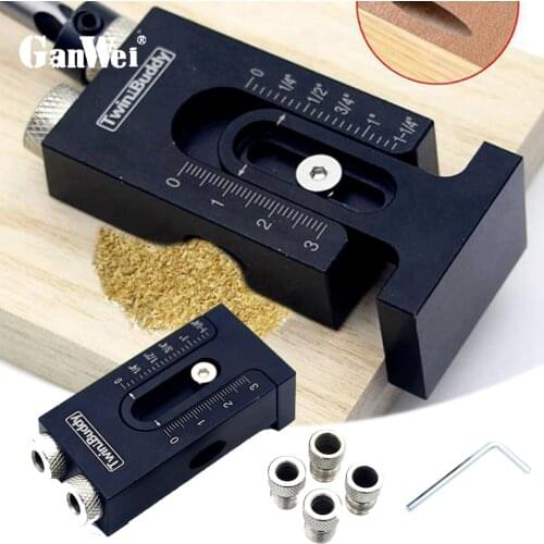 GanWei Drill Guide Positioning Auxiliary Tool 6/8/9.5mm Pocket Hole Jig Kit Woodwoorking Tool Hole Puncher Locator Woodworking